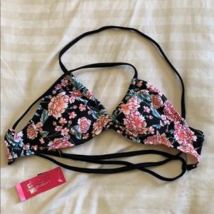 NWT Xhilaration floral swim top SIZE XS